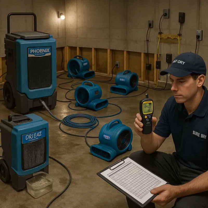 Structural Drying and Dehumidification process in Fairchance, PA